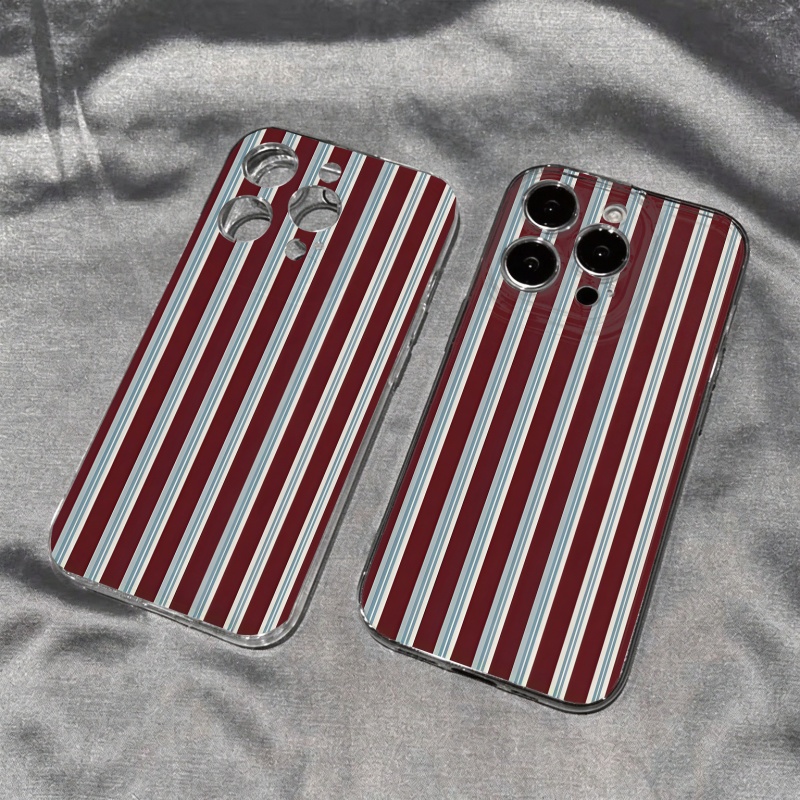 Burgundy Blue Striped Pattern  - đánh giá và giá Apple Iphone 15 Pro Max